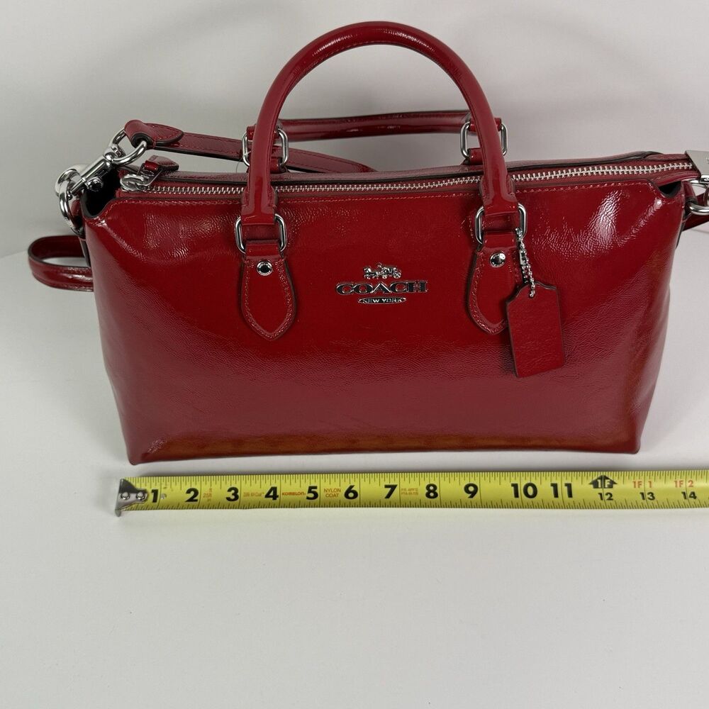 NWT Coach Georgia Satchel Bag Silver/Red CV942 NWT - Picture 14 of 16